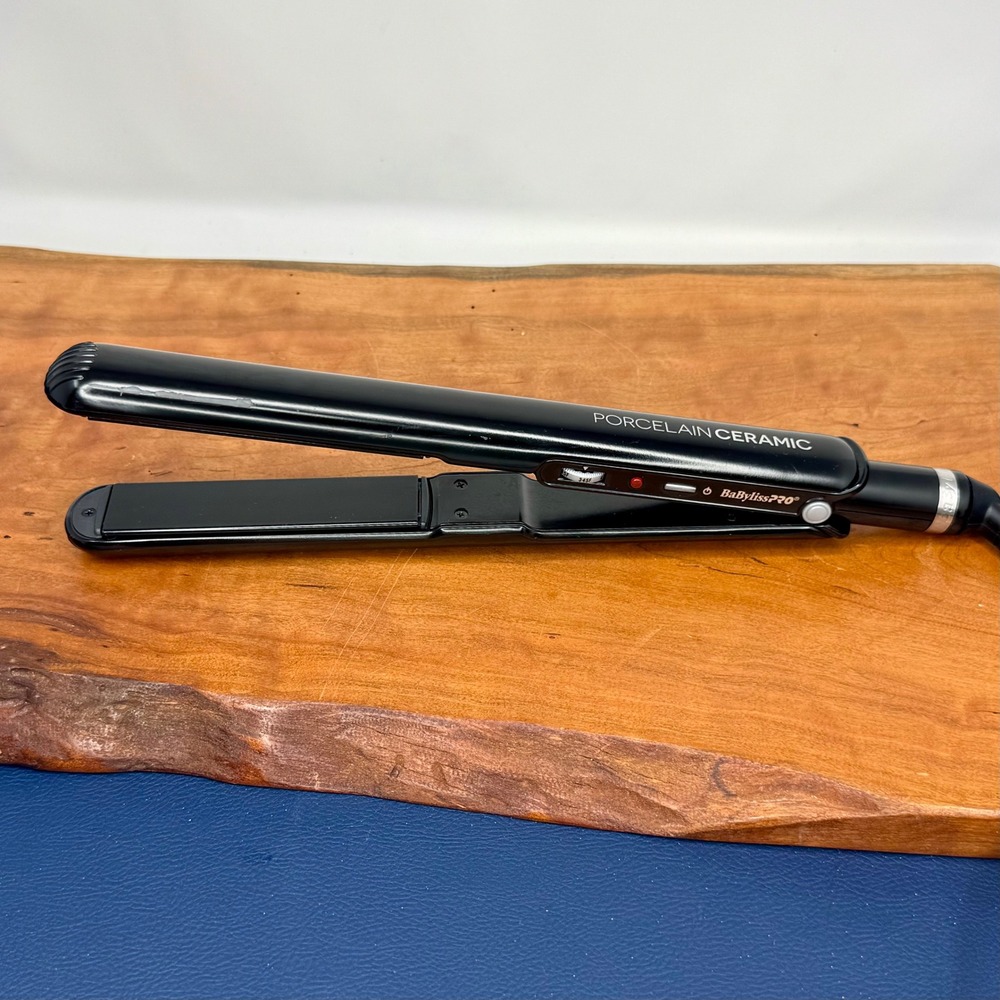 BaBylissPRO Porcelain Ceramic 1 Inch Flat Iron Hair Straightener Black